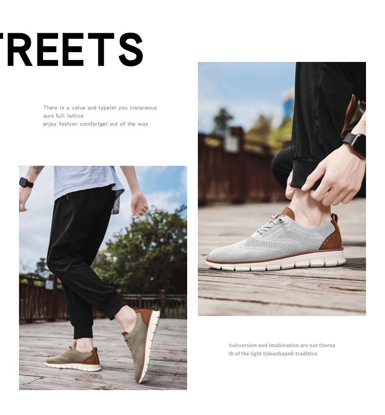 Herren Flyknit Brogue Slipper - Trendige, leichte, atmungsaktive Freizeitschuhe