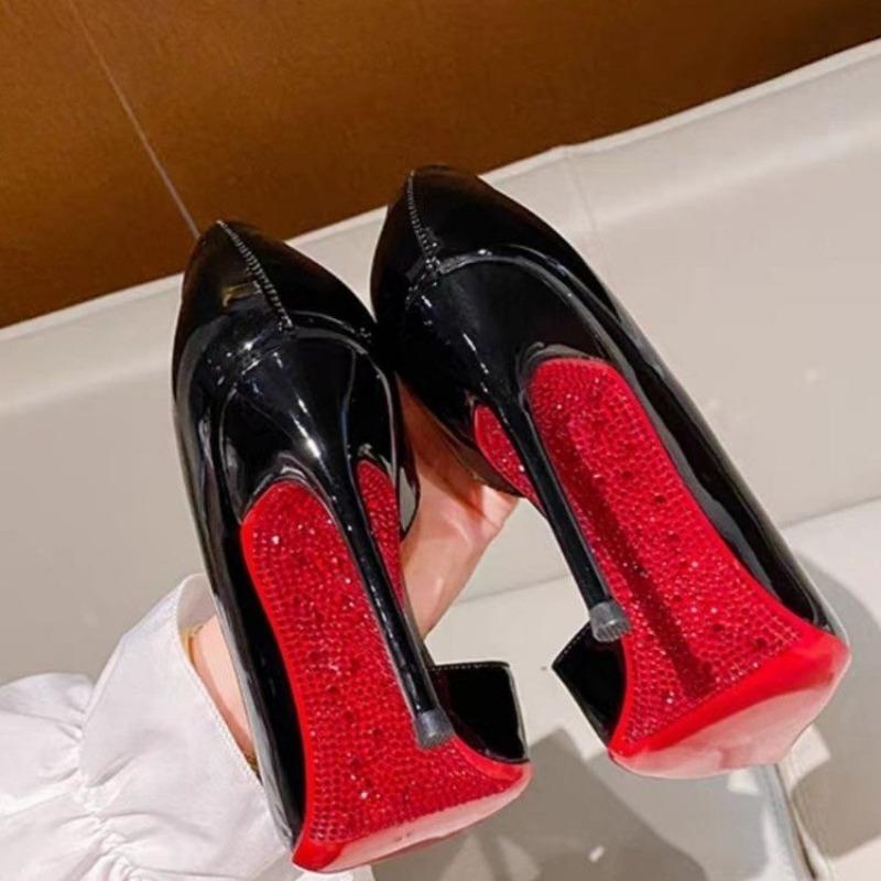 Women High Quality Slip On High Heel Pumps Fashion Shallow Pointed Toe Sexy Party Stiletto Shoes