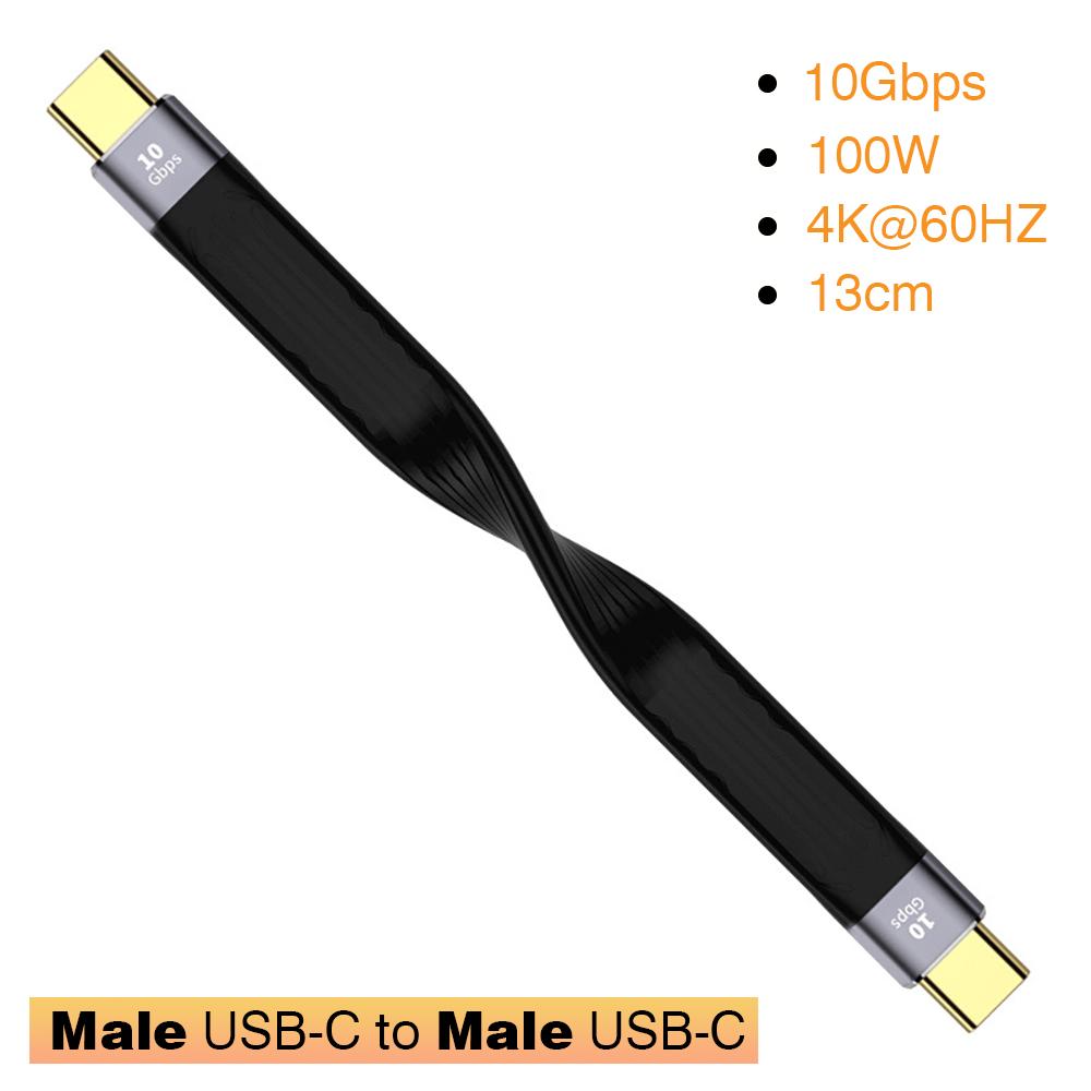 USB3.1 10Gbps Short Cable 13cm PD 100W USB to Type C Cable Converter OTG USB Adapter USB4 20Gbps Cable 22cm for SSD Power Bank