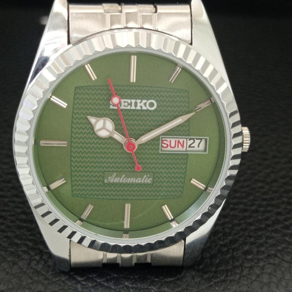 VINTAGE REFURBISHED SEIKO AUTOMATIC 6309A JAPAN MENS GREEN DIAL WATCH a443141-1