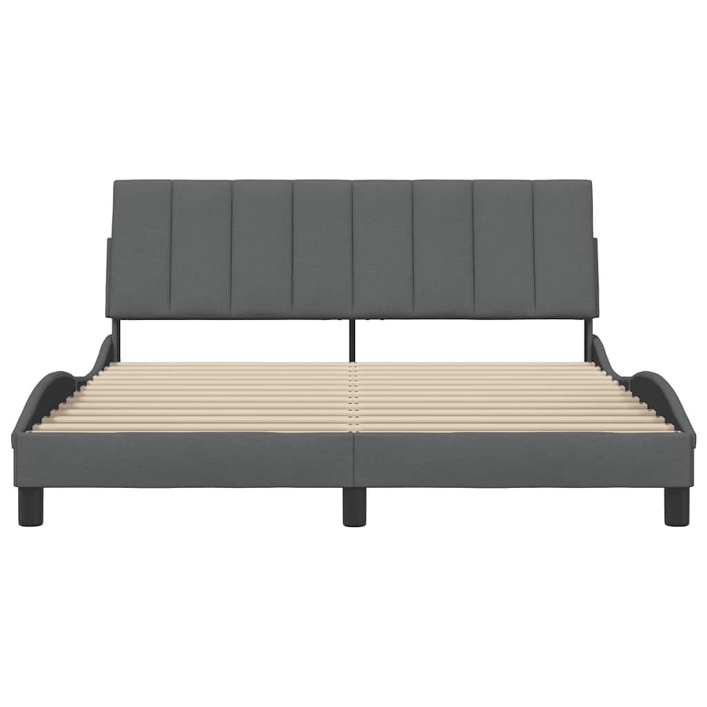 Bed Frame without Mattress Hanko Dark Grey 160x200 cm Fabric
