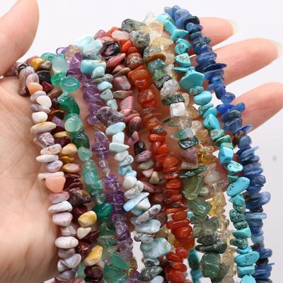 1 filo di pietra naturale 5-8 mm perline distanziatrici sciolte di ghiaia di cristallo per la creazione di gioielli accessori fai da te 40 cm