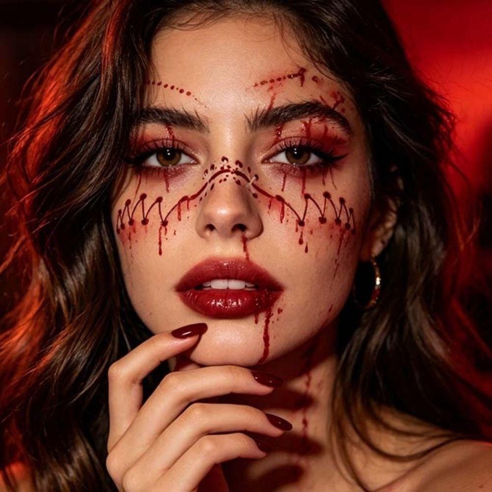 Spider Web Halloween Face Tattoo Sticker Waterproof Body Art Scar Stickers Kids Adult Make Up