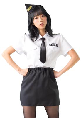Closet Cosplay Halloween White Police White Fancy Dress Costume [Clear Stone] Shelly's Women's