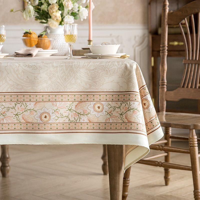 Light Luxury High-End Tablecloth Retro Pastoral Short Plush Dining Table Cloth Waterproof And Dustproof Thick Tablecloth Cover Cloth
