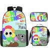 Dandys World Anime Print Backpack Set Students Lightweight School Bag With Crossbody Pouch Pencil Case