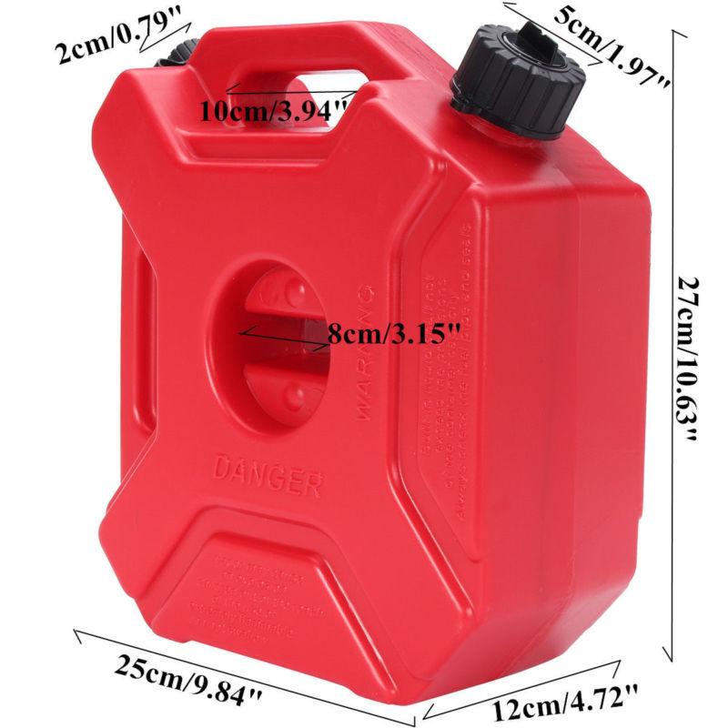 5L/1.3Gallon Handle Fuel Tank Jerry Cans Spare Plastic Petrol Tanks for Car Bike
