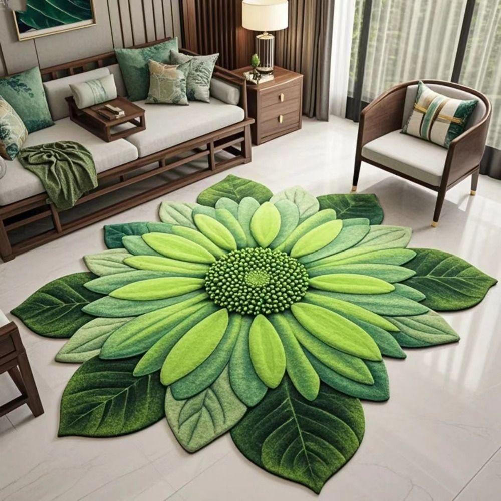 Soft Sunflower Mat Special-shaped Bathroom Floor Mat  for Living Room Tea Table Bedside