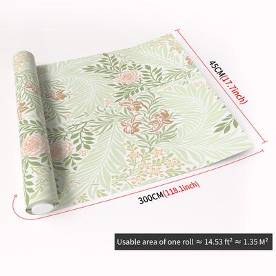 45x300CM Samolepicí tapeta na zeď ve svěžím stylu, Vodotěsná PVC samolepka na zeď Peel&Stick pro dětský pokoj, ložnici, obývací pokoj, domácí dekoraci