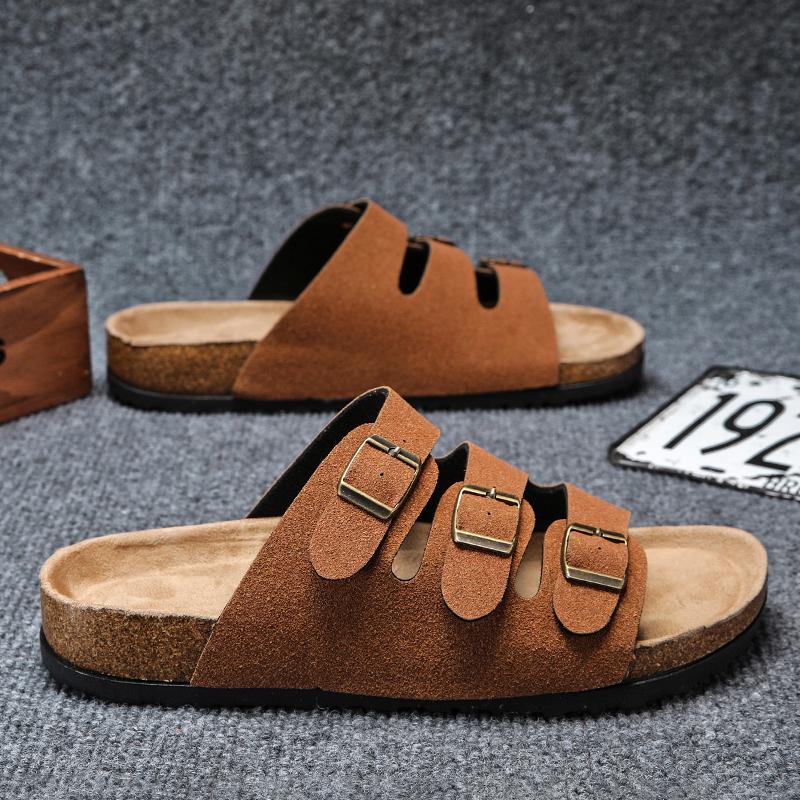 

Мужские тапочки slip on fashion Натуральная кожа Slides Мужская летняя обувь Мужские сандалии для отдыха Противоскользящие Zapatos Hombre Мужские тапочки 10