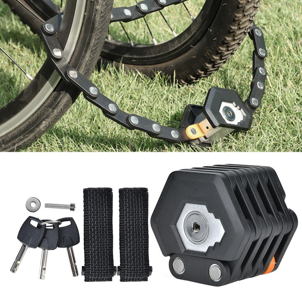 Bike Antitheft Key Chain Folding Lock for Mountain Bicycle Electric Scooter