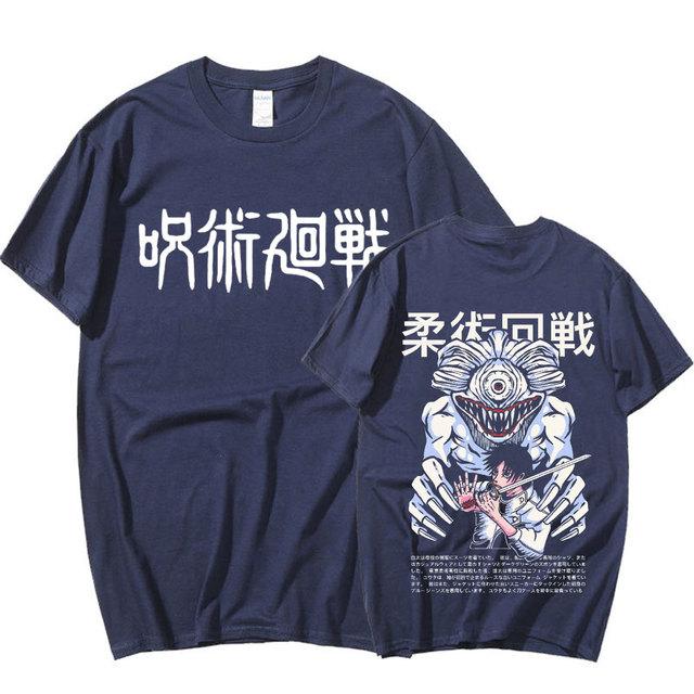 Harajuku аниме дзюдзюцу кайсен юта оккоцу манга футболки с графическим принтом мужские женские хлопковые с короткими рукавами летние футболки уличная одежда большого размера M темно-синий