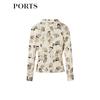 Ports Women's V-Neck Floral Silk Blend Shirt