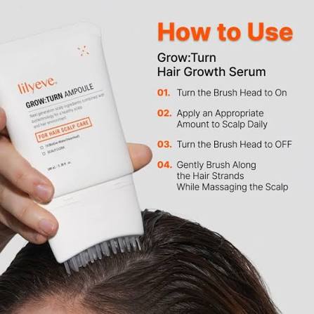 K-Beauty Lilyeve Glow Turn Exosome Brush Ampoule 100ml vlasová ampule pro řídnoucí vlasy a péči o pokožku hlavy
