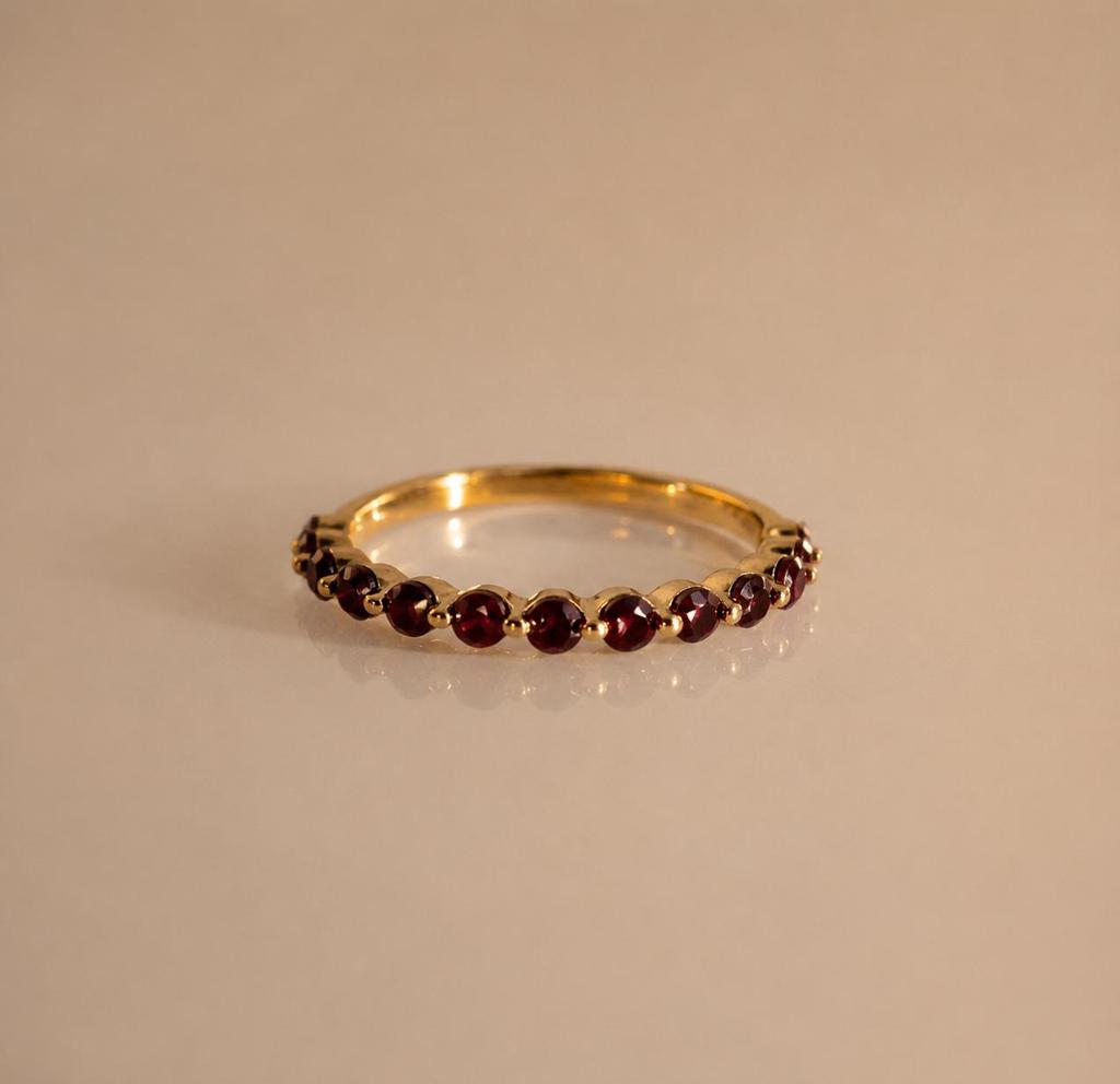 Dainty Birthstone Stack Ring Luxury Everyday Jewelry Gold Plated Gift For Women
