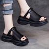 Fashion Wearing half slippers for women  height increasing fish mouth sandals  2025 summer new versatile mom shoes