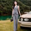 Women's Elegant Gray Suit Vest & Pants Set