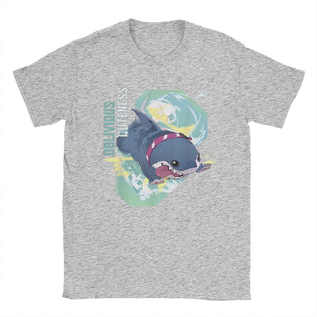 Men's T-Shirt Marvel-Rivals PVP Jeff the Land Shark Unique Cotton Tees Short Sleeve Oblivious Cuteness T Shirts Crew Neck Tops