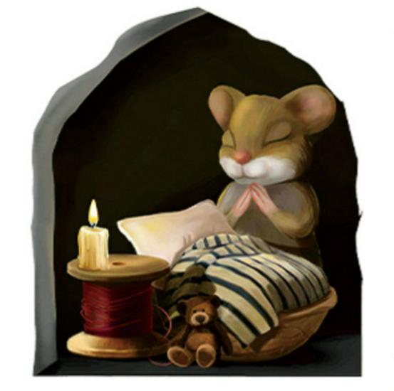 

Настраиваемая мультяшная мышь, читающая при свечах, наклейка на стену 10.5x10.5cm Set of 1