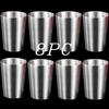 8pcs Stainless Steel Beer Cup Drinkware Tumbler Tableware Water Cup Outdoor Tea Coffee Cocktail Drinking Mugs Metal Cups