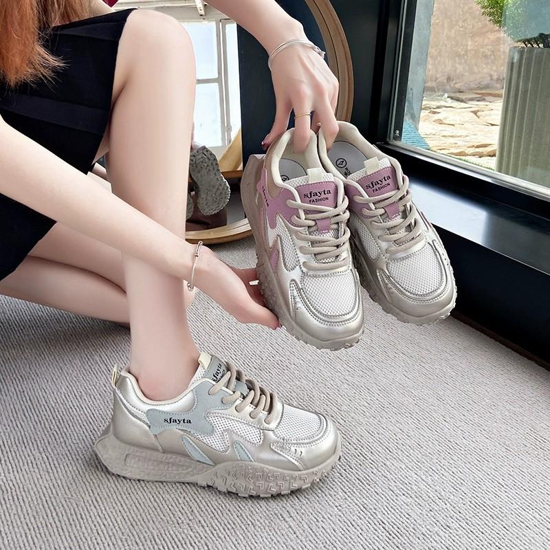 Mesh breathable German training Forrest Gump shoes 2025 summer new tire sole non-slip and high versatile casual sports women's shoes