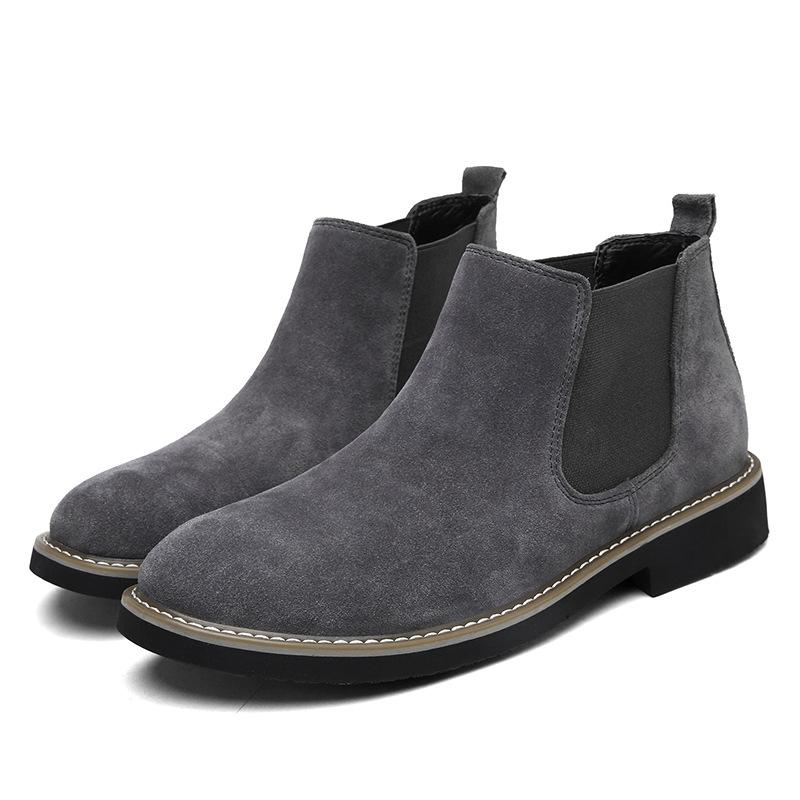 Large Size Martin Boots Men's Cattle Velvet Desert Boots Chelsea Boots Men's Short Boots High Top Shoes