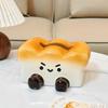 Cute Toast Ceramic Tissue Box & Phone Holder - Creative Pull-out Napkin Paper Box for Living Room & Dining Table
