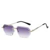 High-quality Rimless Square Metal Sunglasses Women Men Gradient Simple Brand Sun Glasses Outdoor Travel Lady Man Eyewear UV400