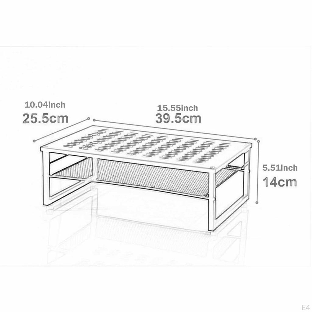 Ständer Erhöhung Rack Schreibtischzubehör Organizer 2 Ebenen für Drucker Wohnungen