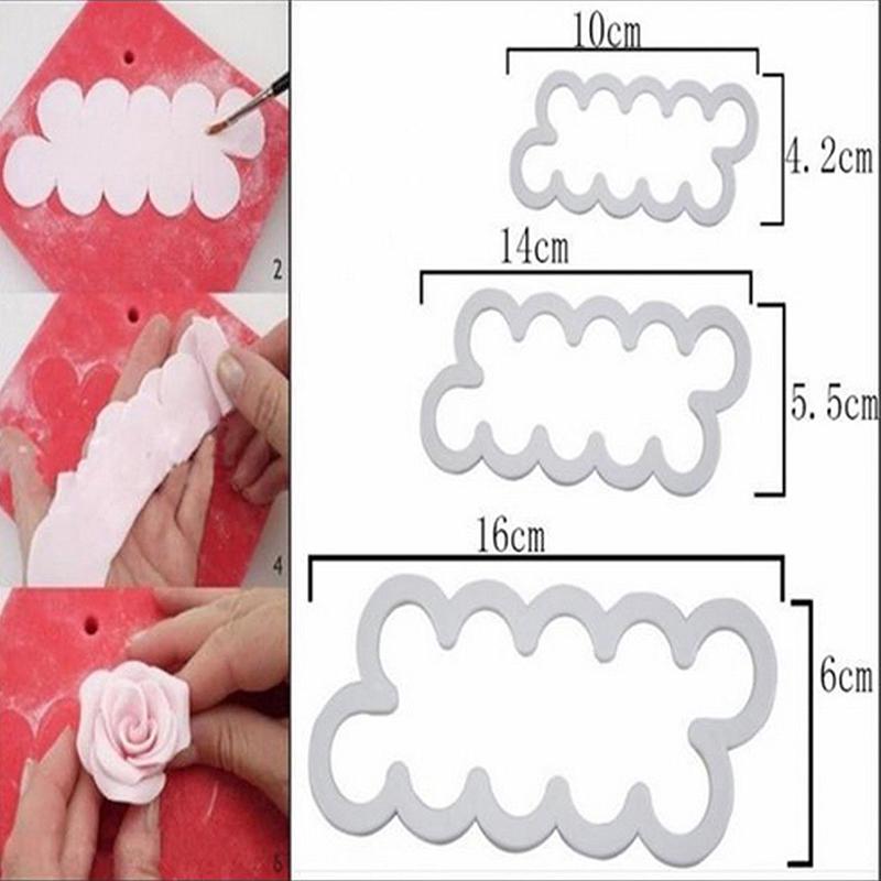 Instrumente 3Pcs 3D Rose Flower Cutter Mold Sugarcraft Fondant Cake Coacere Decorare