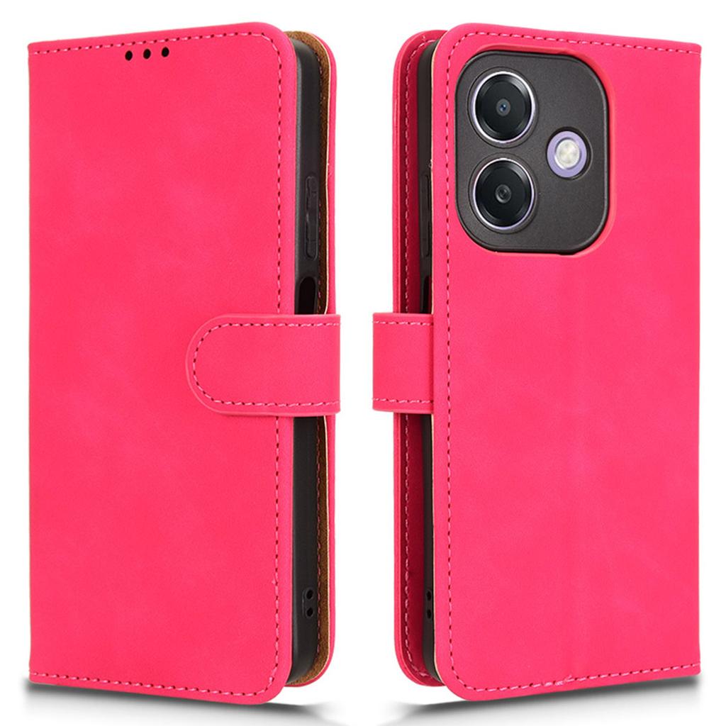 For Oppo A3x 5G Leather Case Skin-Feel Anti-Drop Wallet Flip Phone Cover