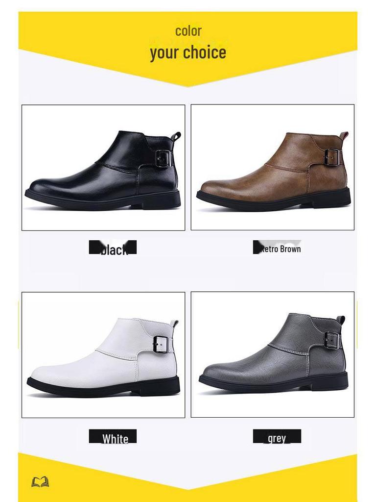 Herren-Martinstiefel aus echtem Leder – große Größen 45–48, seitlicher Reißverschluss, Chelsea- und kurze weiße Varianten für Herbst und Winter