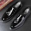New Black Loafers for Men Patent Leather Tassels Wedding Business Men's Formal Shoes Size 38-44 Fashion Men Shoes