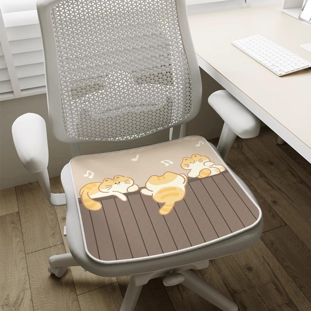 2pcs Cute Cartoon Seat Cushion Summer Chair Cool Sedentary Ice Breathable Fart Cushion