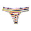 Retro Striped Low Waist Cotton Thong Cute Girl Sexy Underwear