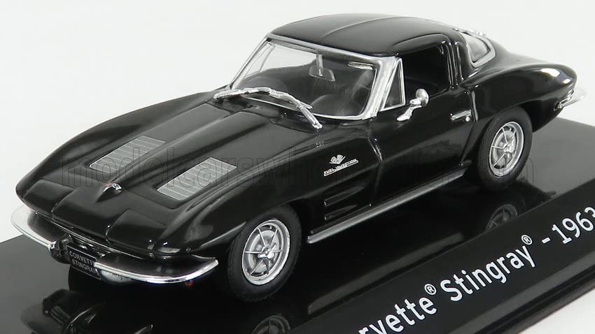 

Chevrolet Corvette Stingray Miniature Car 1/43 CORVETTE STINGRAY 1963 Iron Bumper (Black) With Case чёрный
