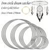 2-20pcs Multi-size Dream Catcher Hoops Round Silver Iron Metallic Good Welded Dreamcatcher Rings Handmade DIY Crafts Accessories