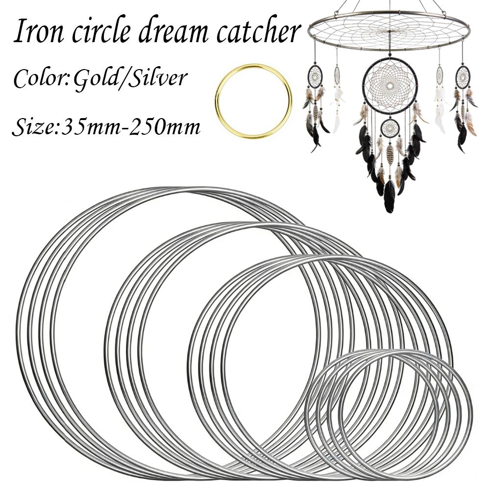 2-20pcs Multi-size Dream Catcher Hoops Round Silver Iron Metallic Good Welded Dreamcatcher Rings Handmade DIY Crafts Accessories
