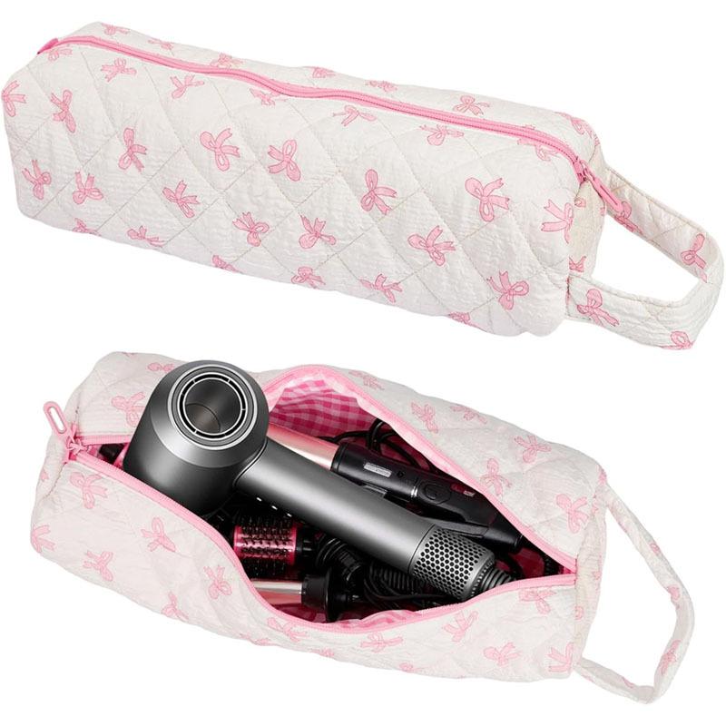 Bow Print Portable Hair Dryer & Curling Tool Travel Bag
