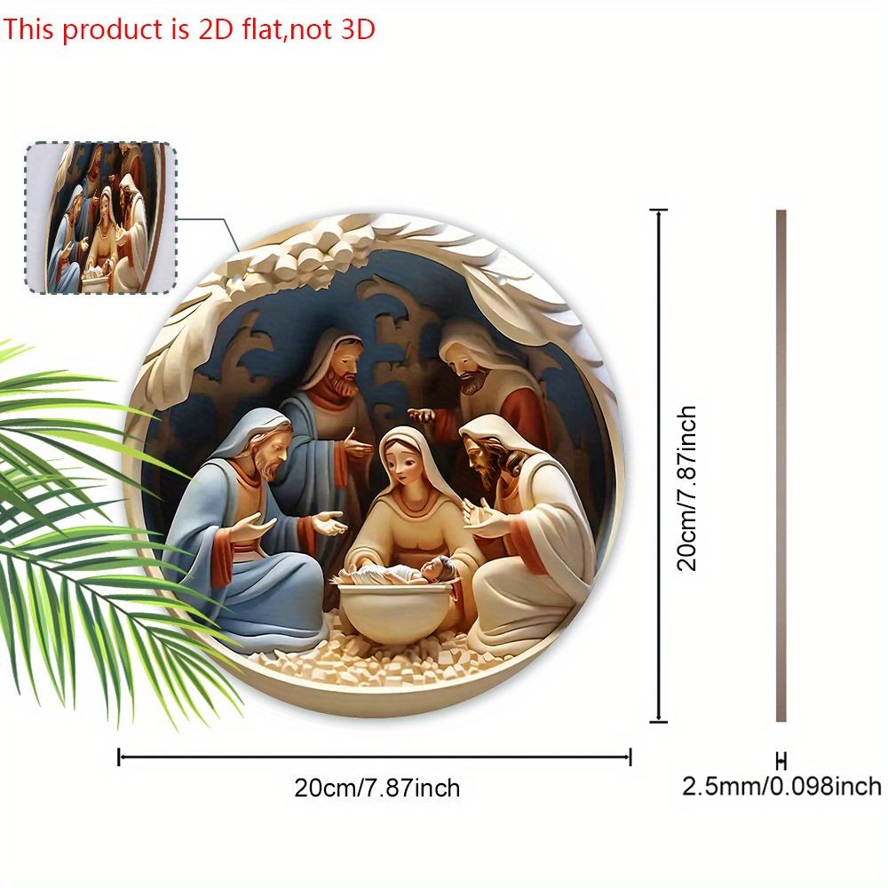 Nativity Scene Wooden Sign - Charming Vertical Christmas Sign with Jesus Theme - Unique Decorative Sign and Plaques - Ideal Front Door Decor