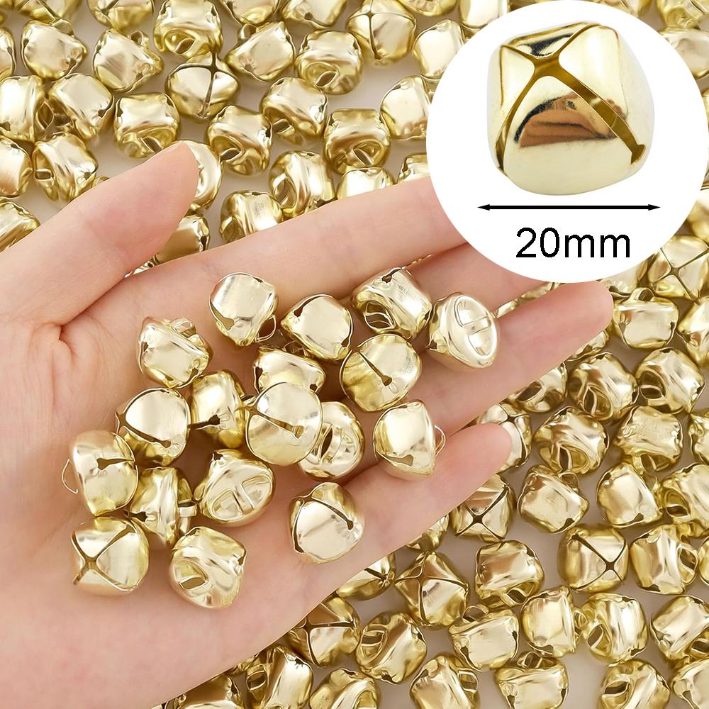 11/11mm Christmas Jingle Bells,Gold Cross Bells For Christmas Tree Decoration,DIY Metal Bell Ornaments