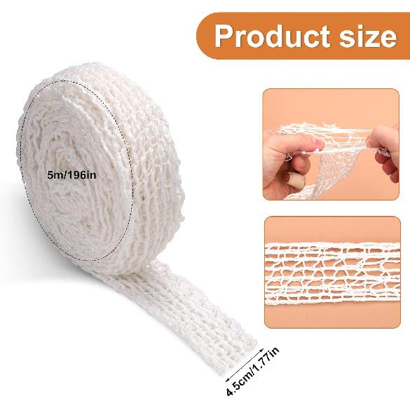 Рулон Мясной Сети 5м, Размер 16, Эластичная Сеть для Ветчины, Копченого Мяса, Птицы, Говядины, Предупрезанная Сеть-Шпагат для Мясника, для Приготовления Мяса