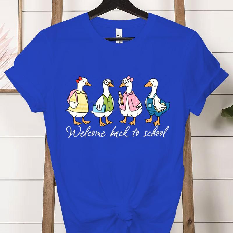 Welcome Back To School Duck TShirt Cute Teacher Shirt Unisex Tee BacktoSchool Outfit Gifts Funny Gift for Teachers Clothes