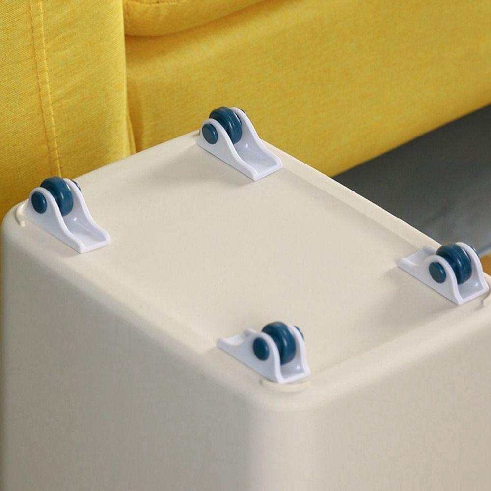 

4Pcs Self-Adhesive Storage Box Bottom Caster Plastic Stickable Wheels Household розовый