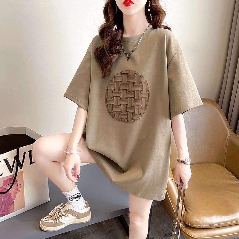 

Coffee short-sleeved t-shirt women s 2025 summer design sense niche loose cotton foreign-style shirt top trendy ns M хаки