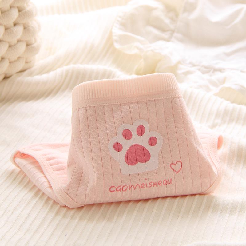 Japanese Lolita Soft Girl Anime Cat Paw Cotton Briefs