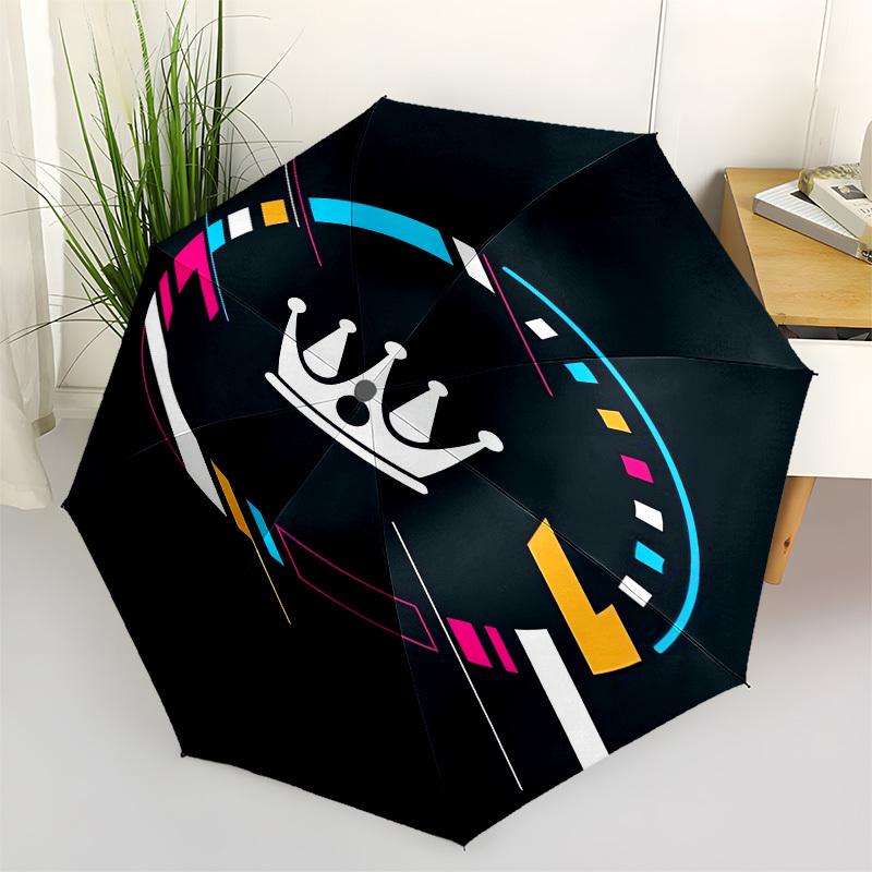 1pc Crown Emblem Design Umbrella with Plastic Handle,Suitable for All Seasons UmbrellaPT526