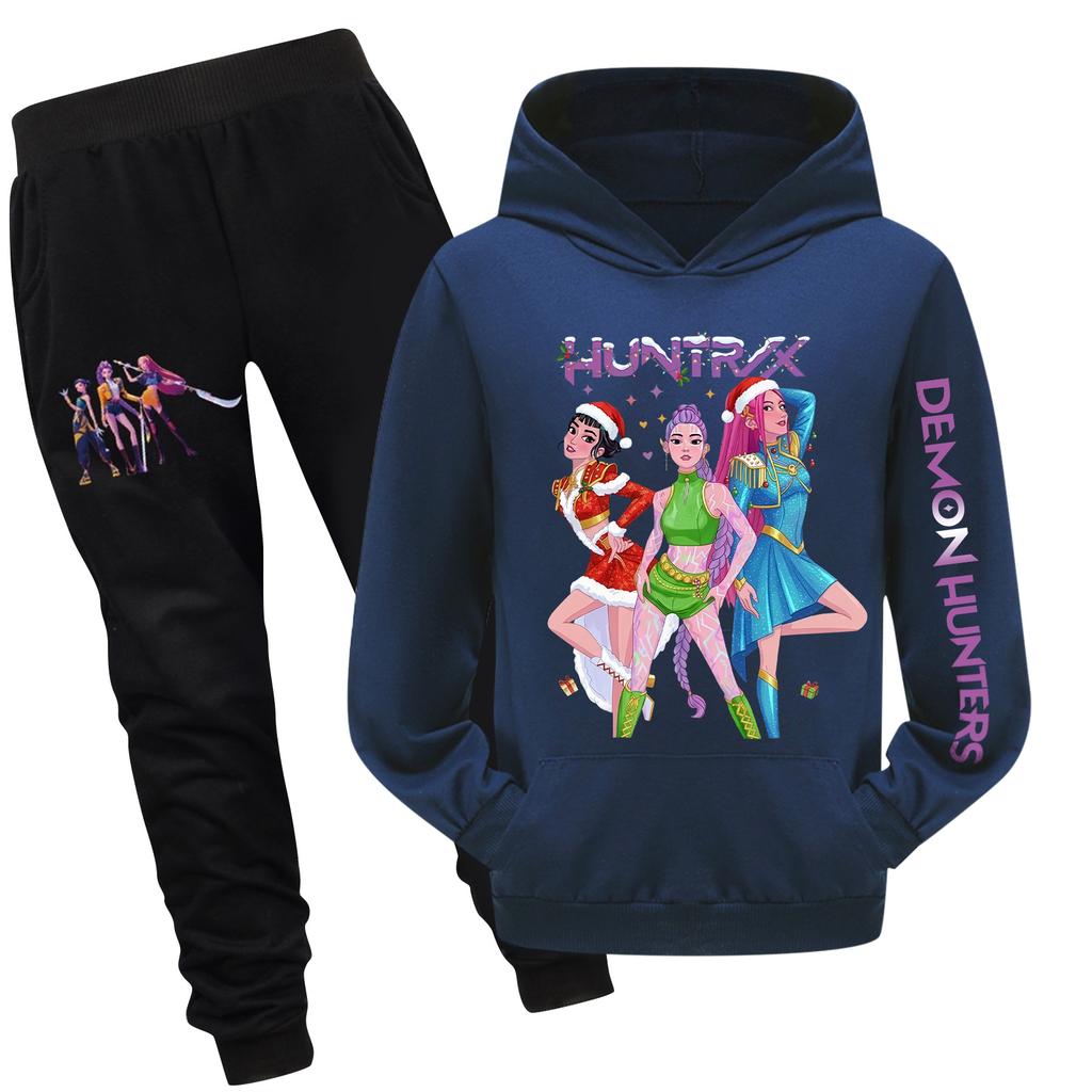 Zweiteiliger Trainingsanzug für Kinder mit Kapuzenoberteil und Hose Langärmeliges bedrucktes Sweatshirt-Set