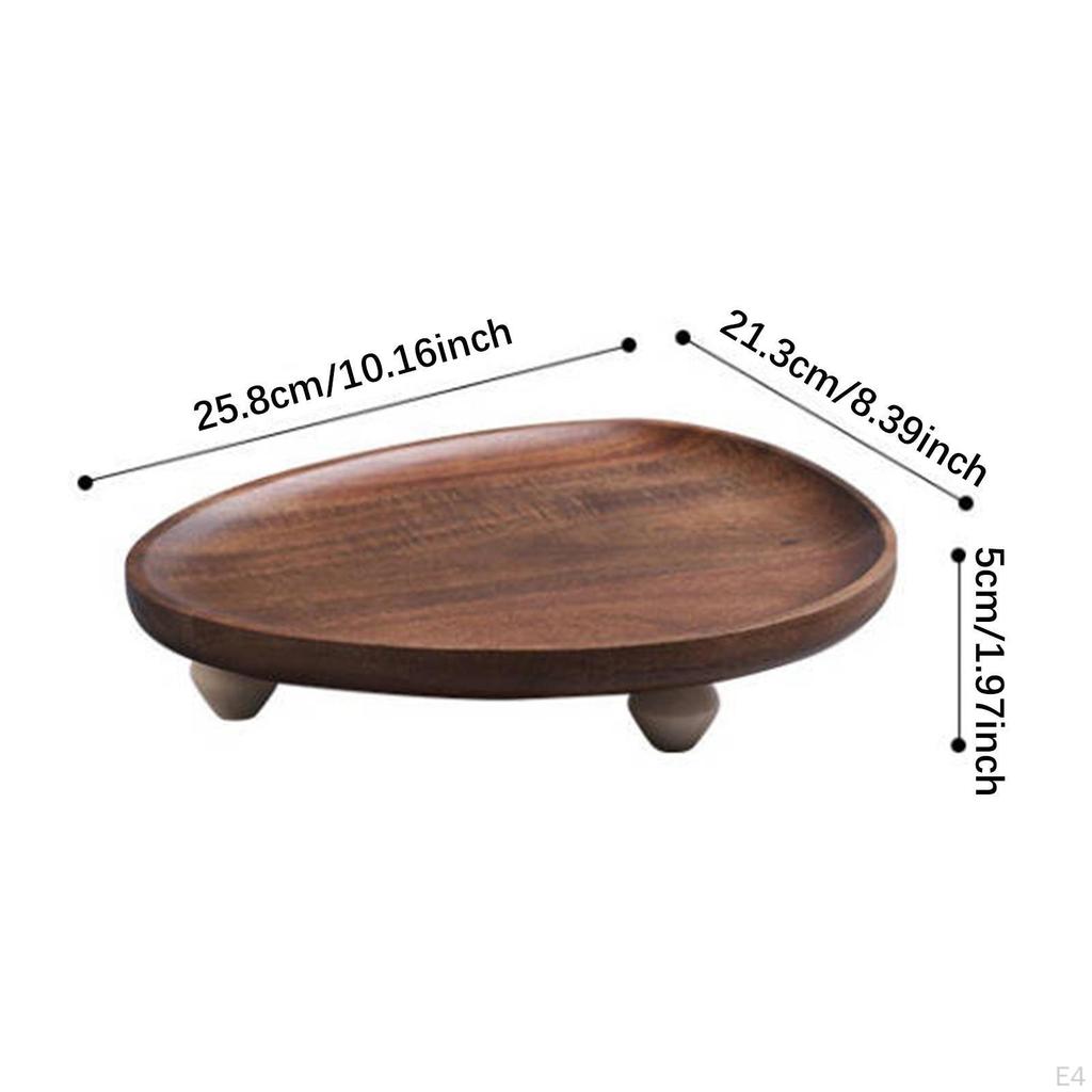 Wood Pedestal Stand Wooden Serving Tray Decorative Riser Platter for Treats