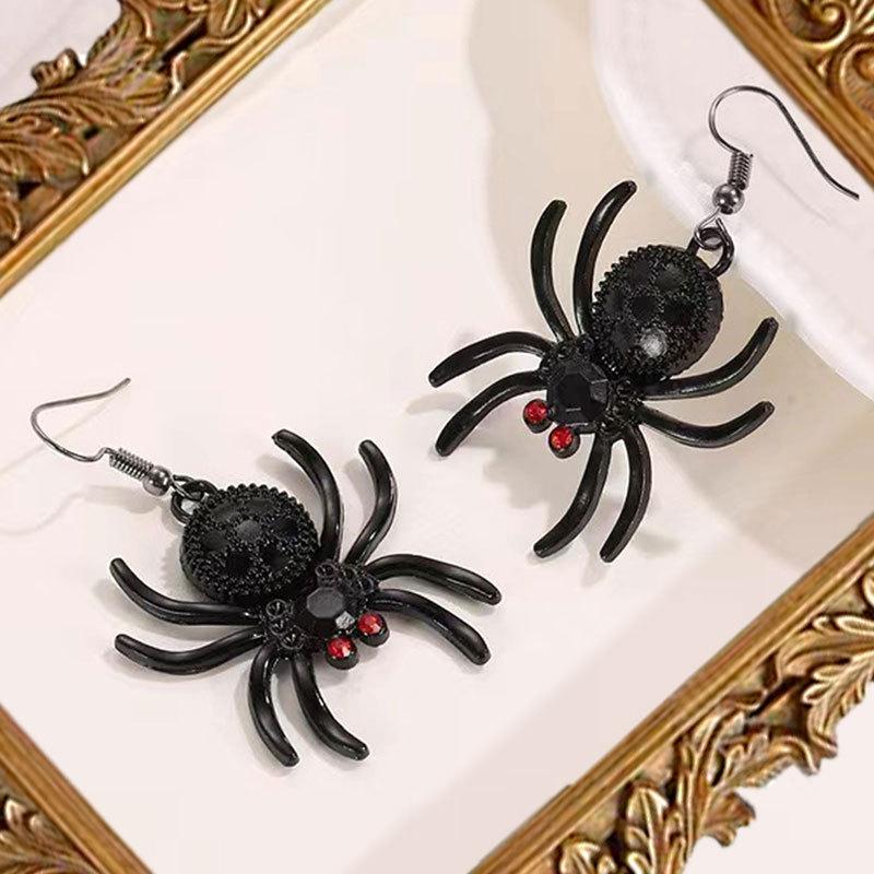 Креативные серьги-пауки Ночной клуб Темный череп Серьги с кисточками Женские готические серьги Серьги на Хэллоуин